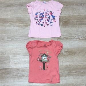 Gymboree Embroidered Tee & Kavio Girl Peace Brandon Bernstein Copart Racing Tee